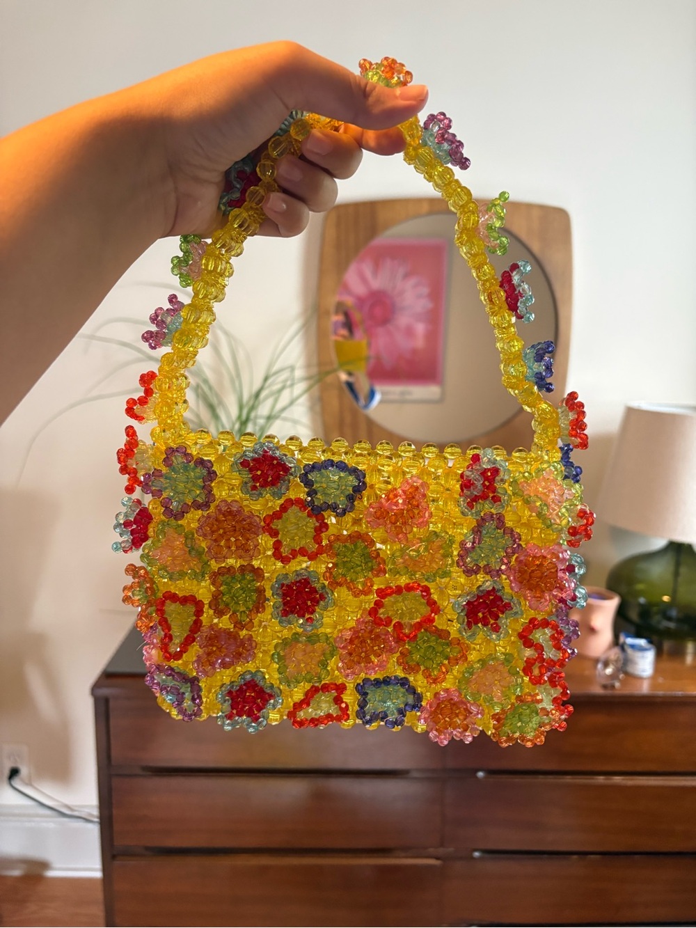 Susan Alexandra Yellow Beaded Bag